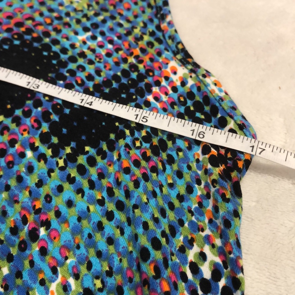 CAbi colorful Abstract midi tank dress beach coverup metal decor detail SZ Small - Picture 8 of 9